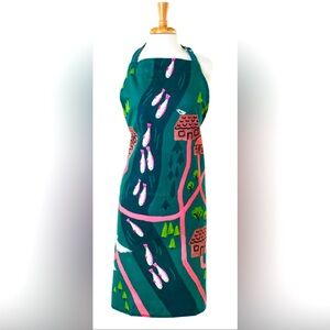 180 One Hundred 80 Degrees Fish River Trout Crane Birds Cotton Apron